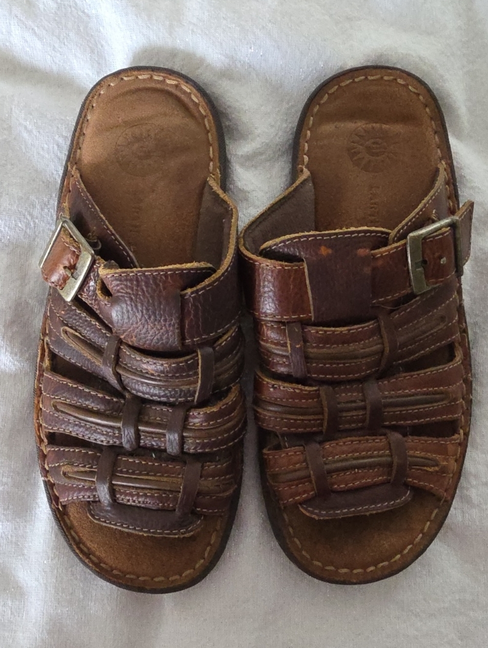 Earth Shoes Sandals Mens Sz 7.5 Brown Leather Fisherman Edward III Comfort Slide